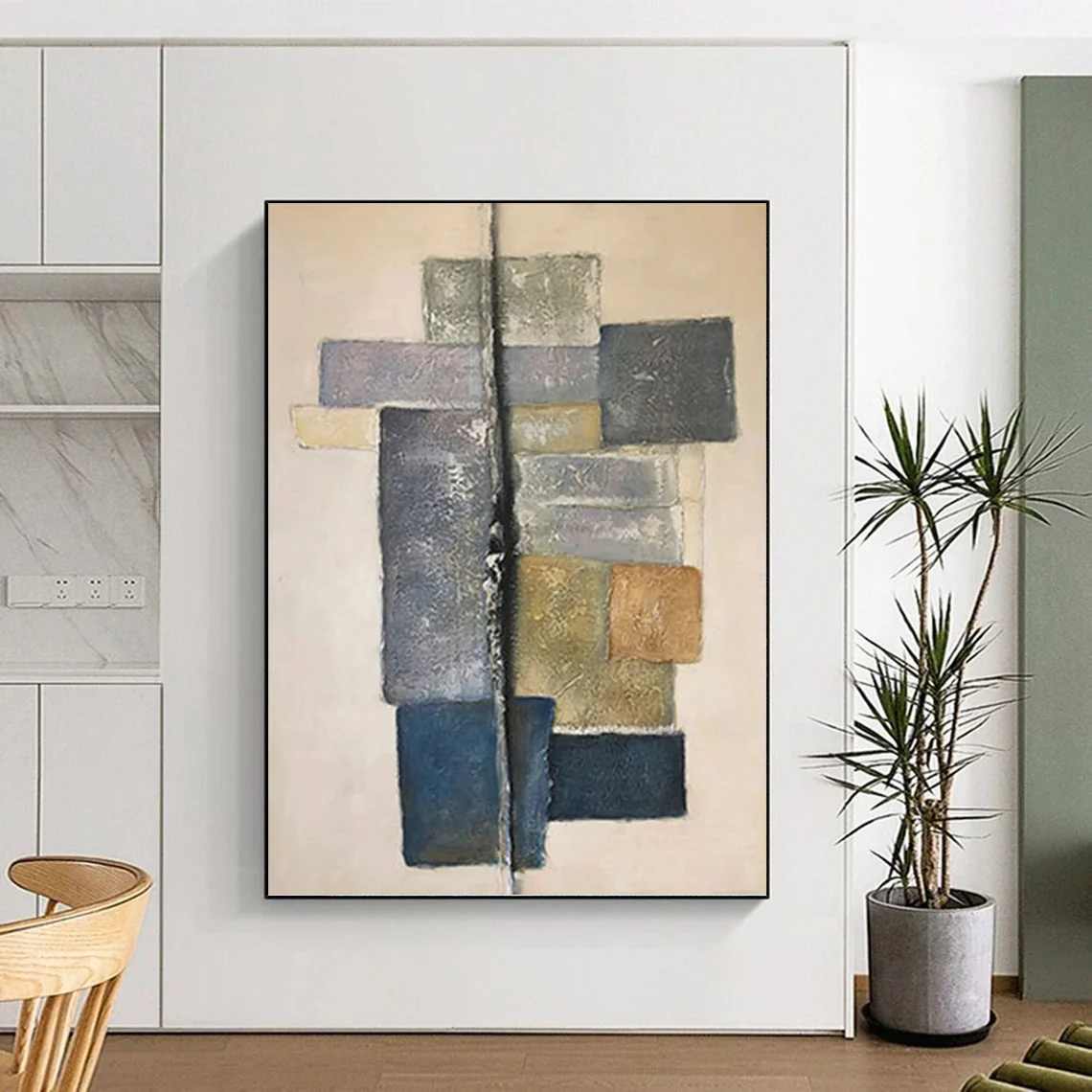 Black_Abstract_Modern_Textured_Canvas_Artwork_43YUA wall art